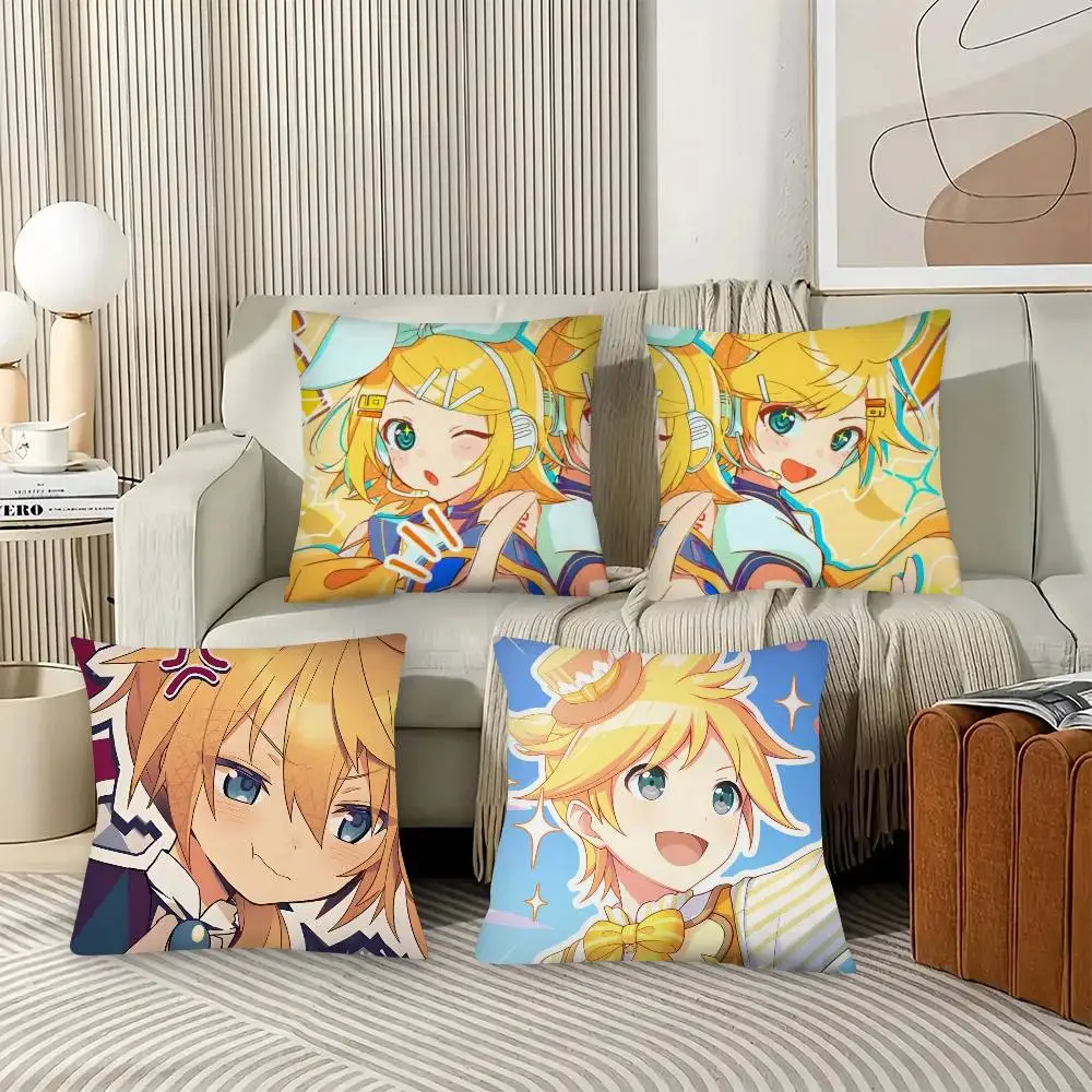 Ute Vocaloid Singer Rin And Len Pillow Case Fashion Square Pillowcase Bedroom Sofa Room Ins Decoration Leisure