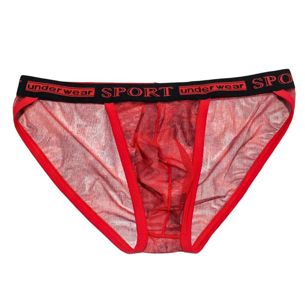 Men\'s Rose Print Mesh Briefs Underwear with High Fork Design Breathable See Through Style for Comfortable Fit and Modern Look