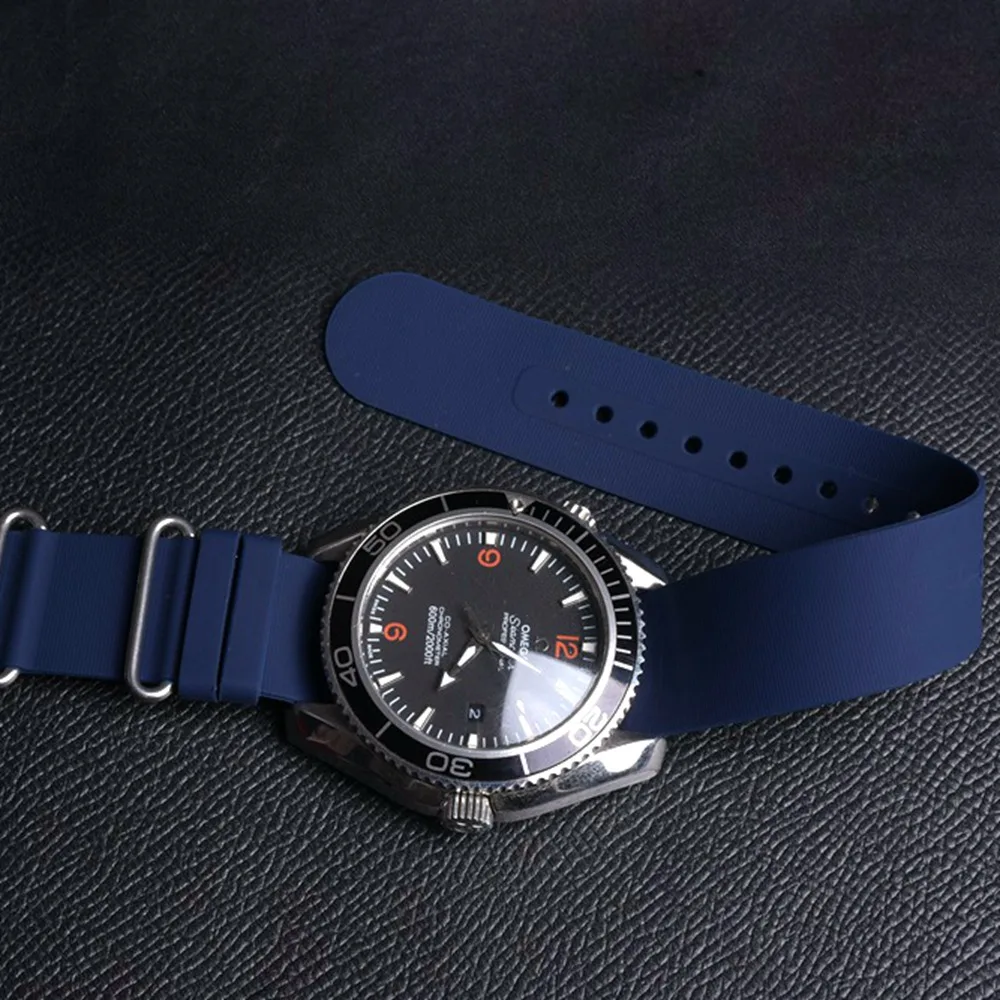 EACHE 18mm 20mm 22mm Rubber One Piece Watch Straps Black Blue Grey Waterproof Silicone Watchband For Women Men