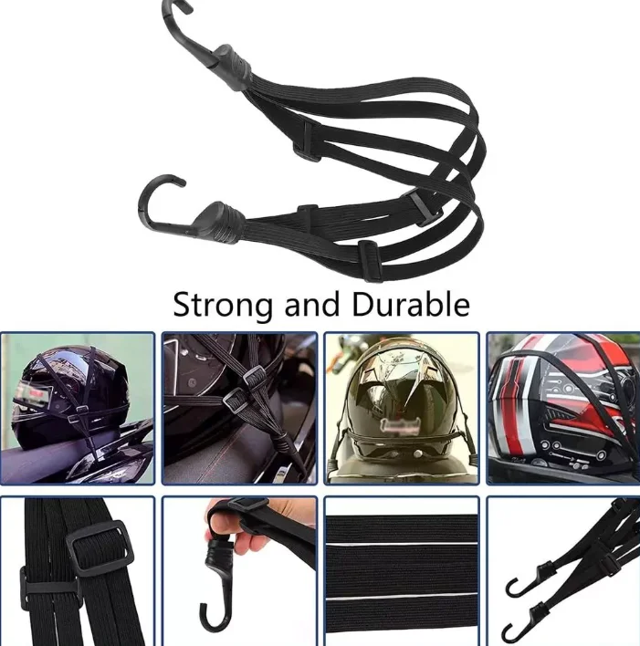 High Elasticity Motorcycle Bicycle Helmet Fixed Strap Multifunctional Retractable Adjustable Buckle Luggage Cartons Bundle Rope