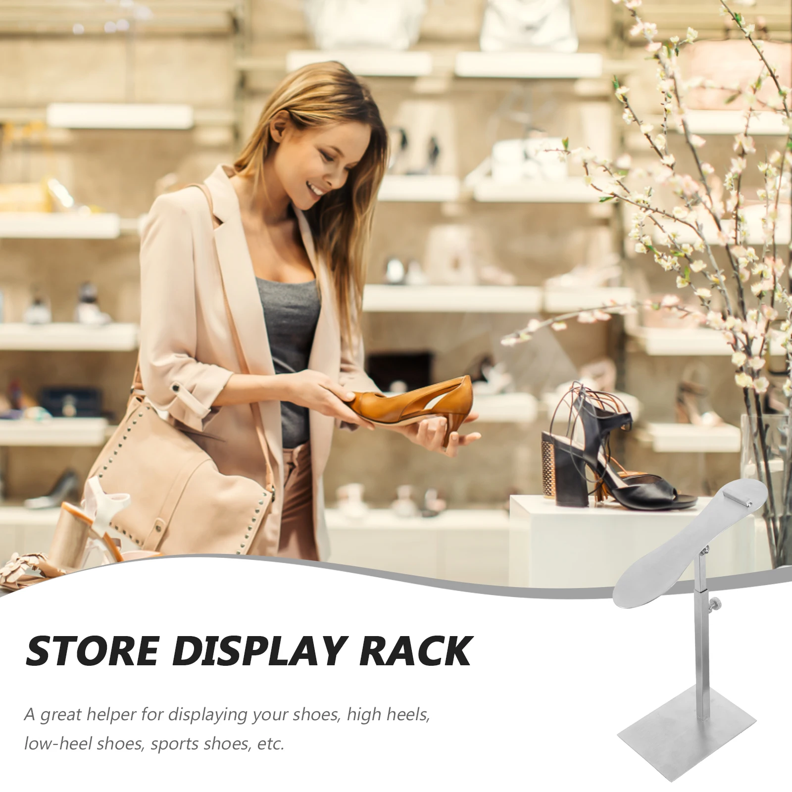 

Shoe Racks Display Stand Shelf Adjustable Stands Storage Decorative Stainless Steel