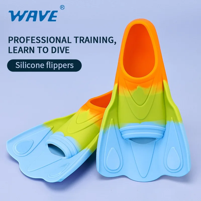 Soft Silicone Swimming Fins Short Training Flippers For Adults Snorkeling Pool Beach Water Sports Learning To Dive