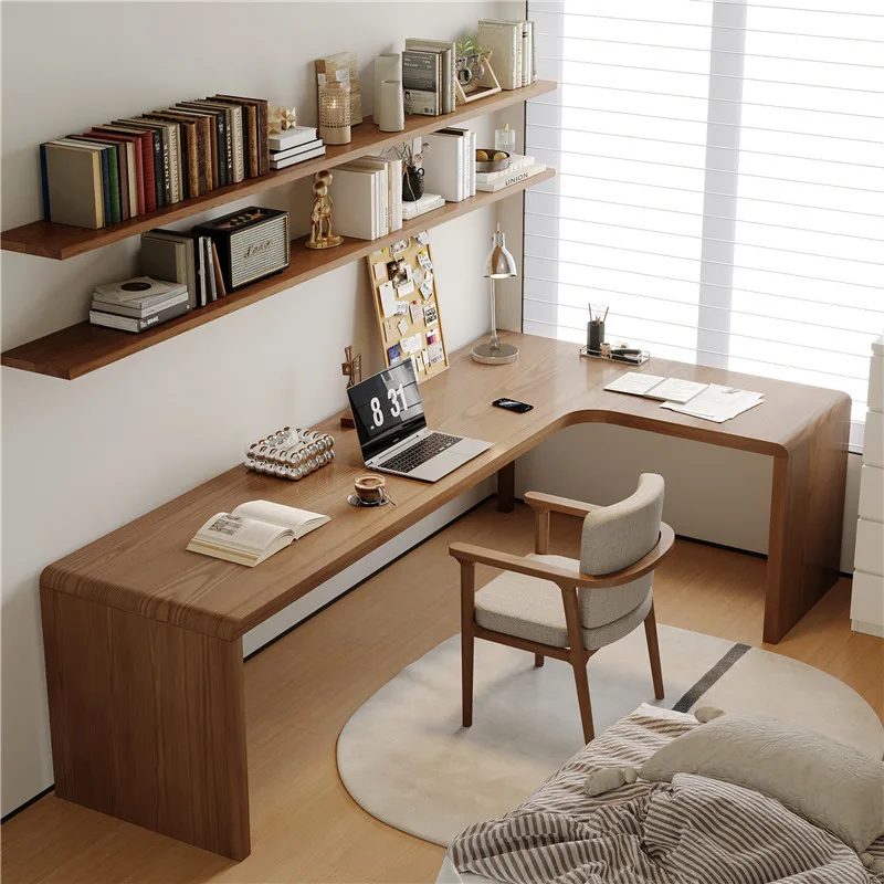 

Creative corner all solid wood desk computer desk corner bedroom student home e-sports table L-shaped office window front table