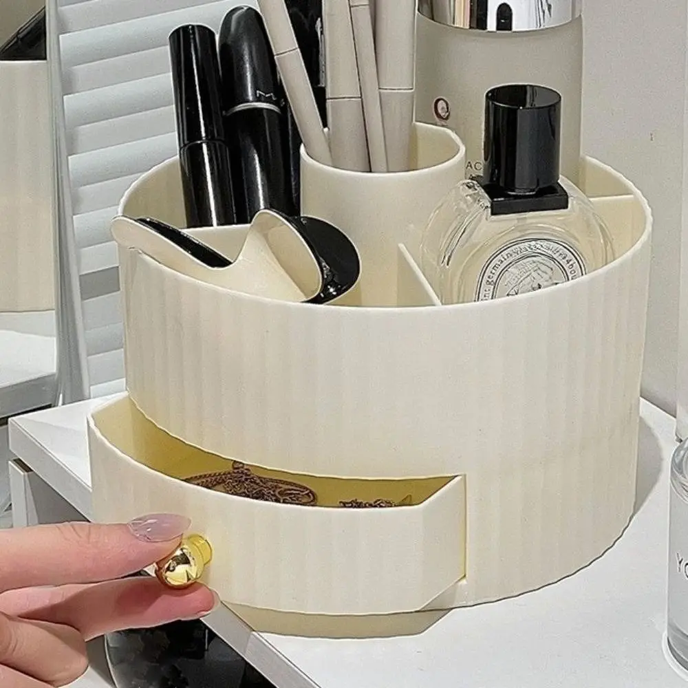 

Multi-Compartment Cosmetic Storage Box Large Capacity with Drawer Makeup Brush Organizer Display Holder Desktop Organizer