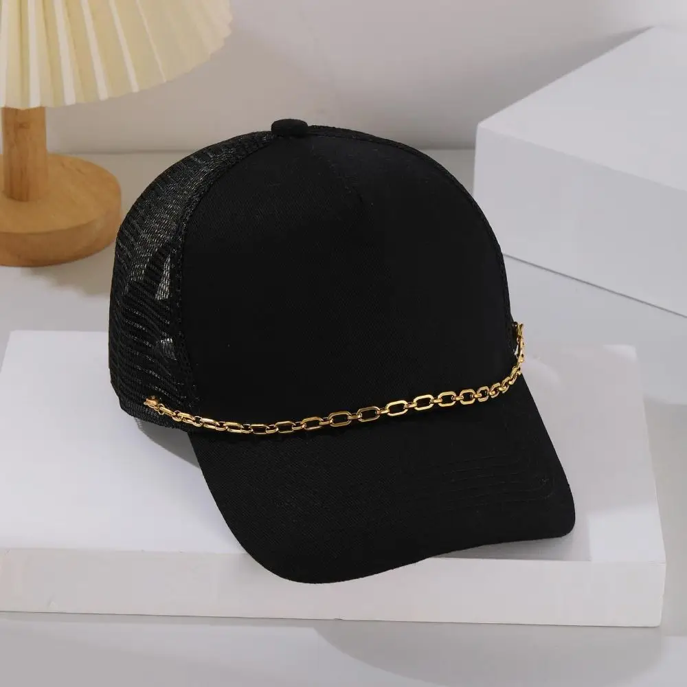 3pcs/Set Pearls Baseball Cap Chain DIY Craft Detachable Hat Metal Chain Turquoise Hat Decoration Accessories