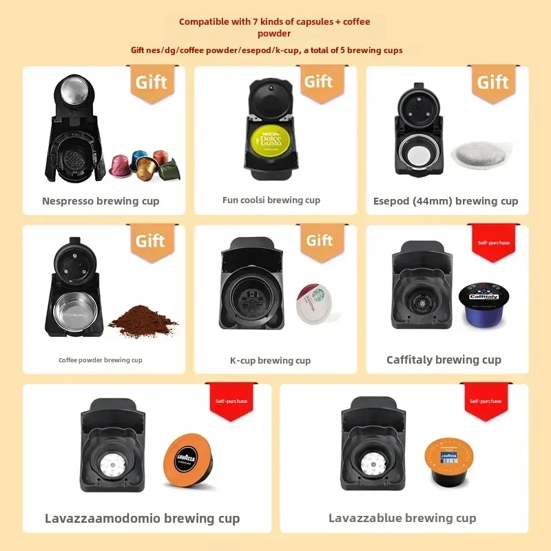 ماكينة صنع القهوة HiBREW H2B، كبسولات إيطالية، متعددة المتوافقة، مسحوق قهوة صغير منزلي أوتوماتيكي بالكامل #2