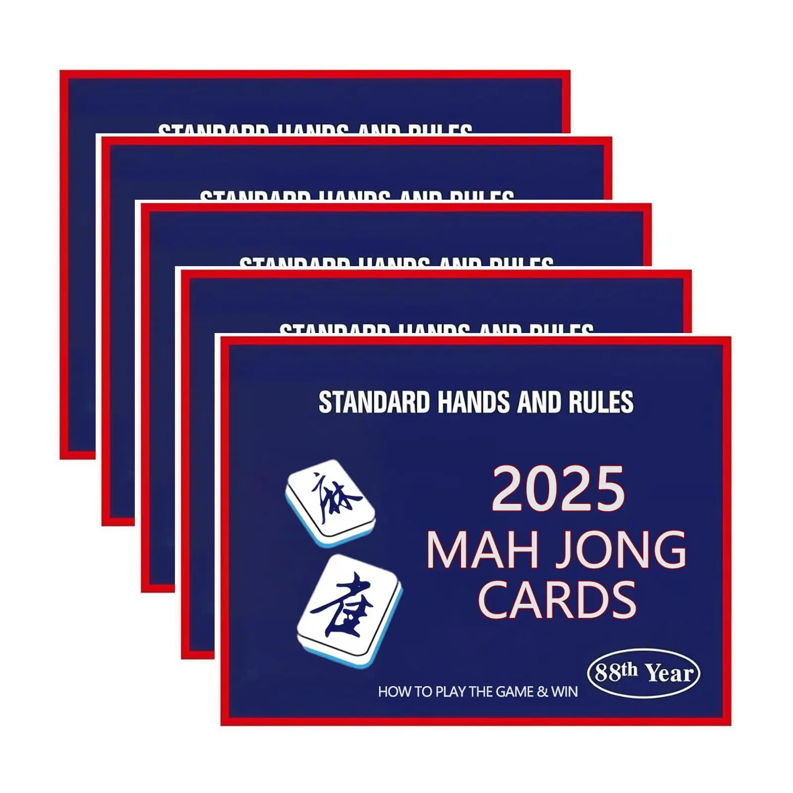 

5Pcs Mahjong Cards 2025 Official Revision, Mah jongg Cards, Large Print Easy to Read Rule Guide, Perfect for Game Nights & Parti