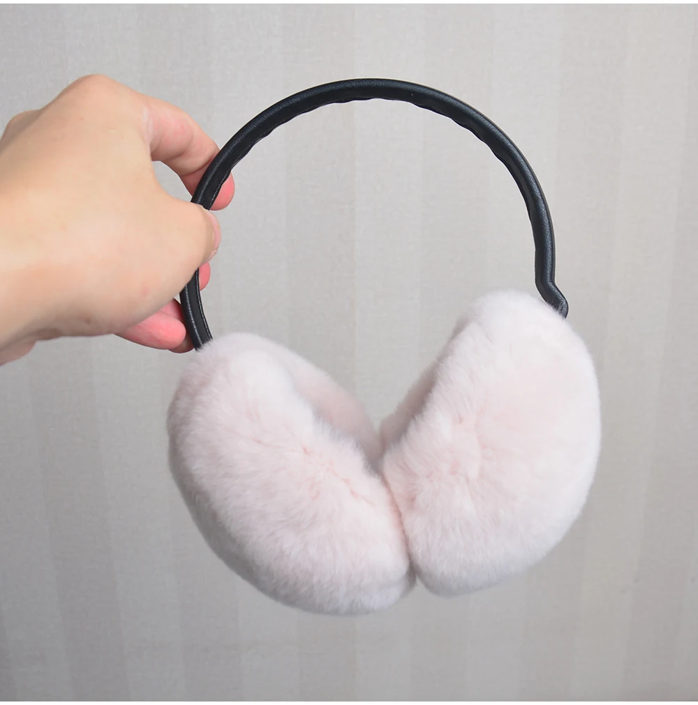 Rex Rabbit Fur Hang Ear Cover Warm Winter Earmuffs Headwear Ear Muffs Fur Earmuffs Cold Ear Warmer Fold Ear Protection Headband