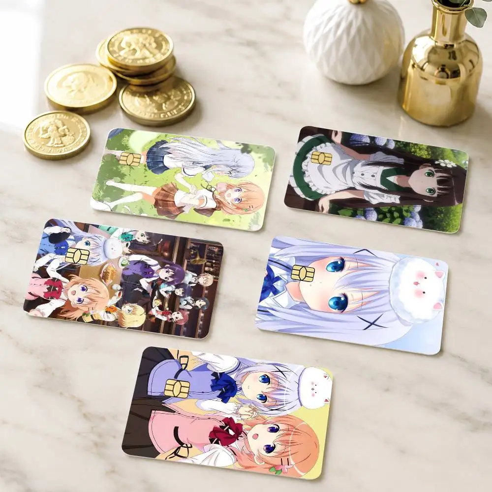 A-Anime Is the Order a Rabbit Credit Card HD Stickers Small Chip Waterproof Sticker Game Card Decal Gift