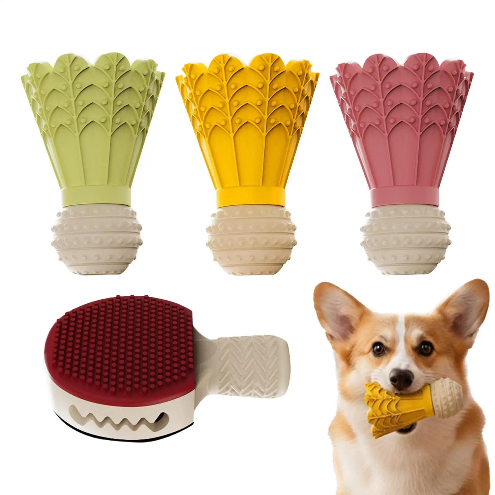 

Игрушка для лакомств для собак в форме бадминтона, товары для домашних животных с колокольчиком, игрушка для корма для собак для путешествий, бассейна, парка, двора, спальни, сада, дома, улицы, семьи