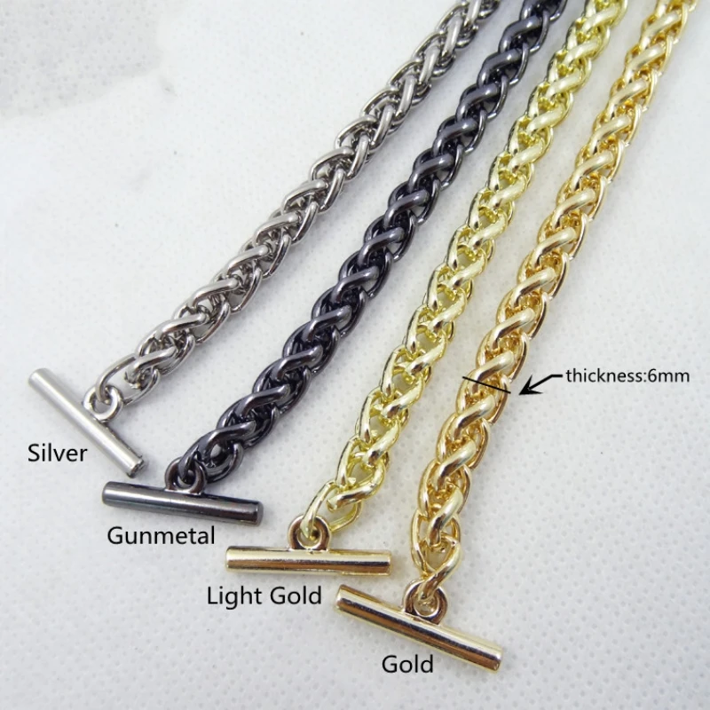 

6 MM Gold/Silver/Black Bag Accessories Bag Chain Hardware Handbag Accessories Metal Bag Chain Strap Shoulder Strap Obag Handle