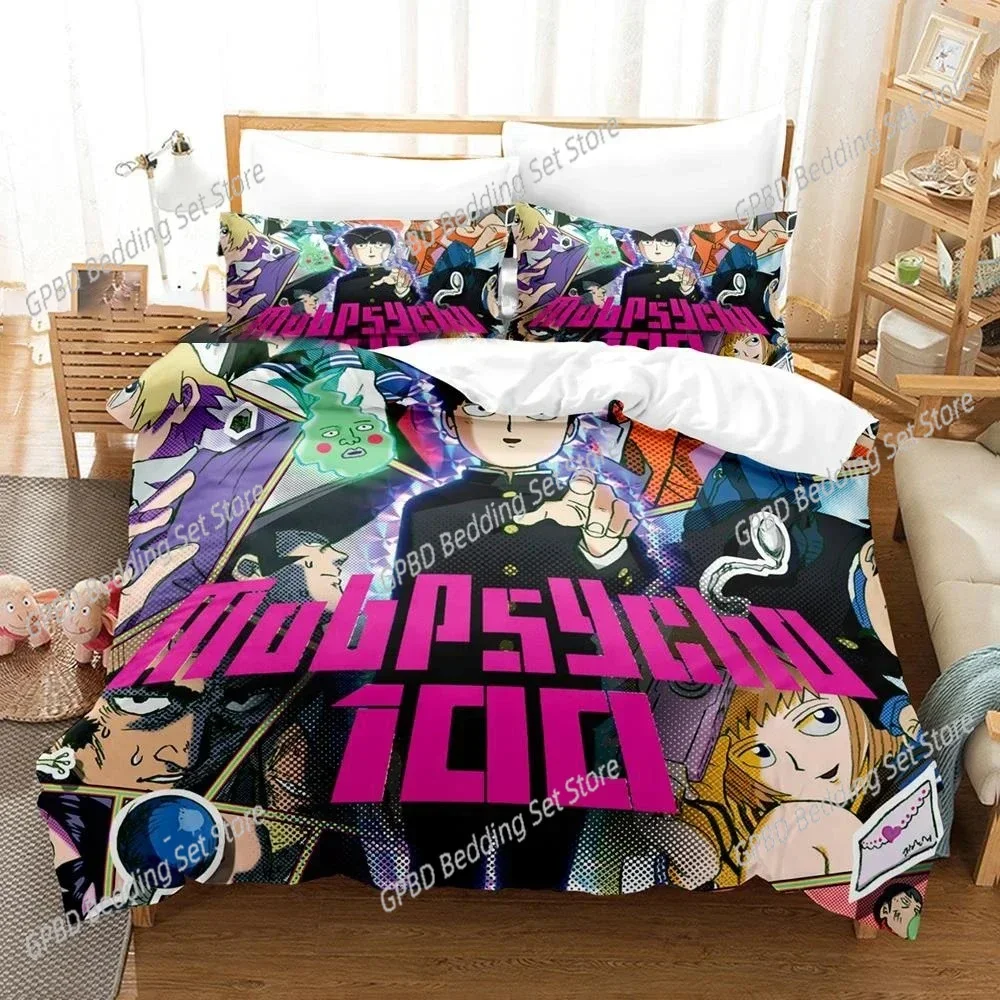 

3D Printed Mob Psycho 100 Comfortable Duvet Quilt Cover Pillowcase Bedding Set Children Bedroom Decoration Home Textile
