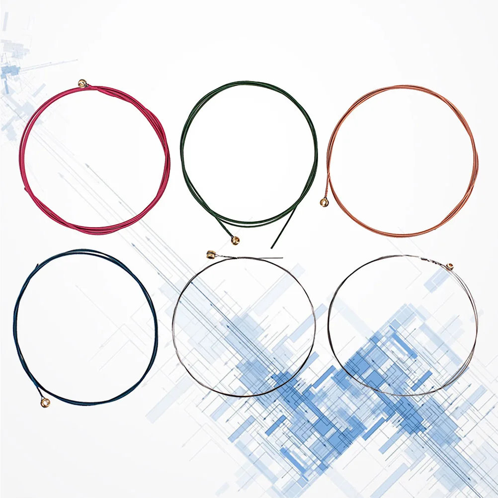 

6Pcs Acoustic Guitar String Gauge Stable Accessories Sound Folk Durable For Musical Instruments Electric Bass Colorful