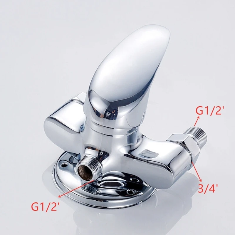 1pc Brass Chrome Bathtub Faucet Solar Water Heater Mixing Valve Hot And Cold Taps Showers Switch Tap Wall Mounted G1/2\'