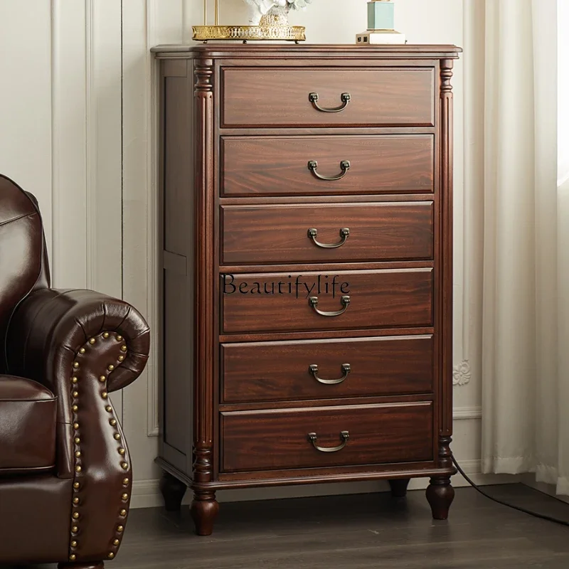 

FG26-*American all-solid wood chest, black walnut chest, six-bucket locker