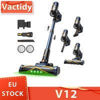 Vactidy V12 Cordless Vacuum Cleaner, 50000Pa Suction 450W Motor 2-in-1 Wet Dry Vacuum LED Display 150-Min Runtime 0.5L Dust Bin
