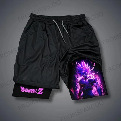 

Мужские летние спортивные шорты с принтом Dragon Ball в стиле аниме Y2K, спортивные штаны для фитнеса и фитнеса, дышащие и повседневные