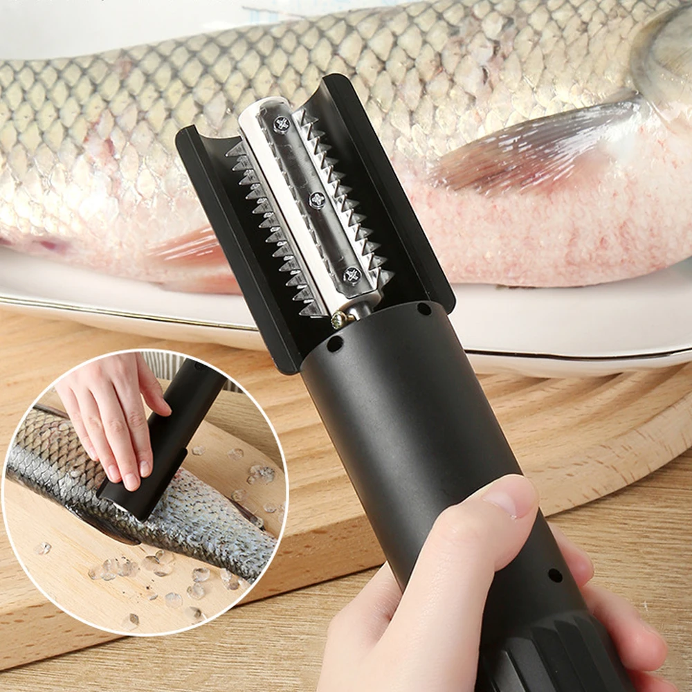 Wireless Electric Fish Scaler 2 In 1 Waterproof USB Rechargeable Handheld Descaler Home Seafood Cleaning Tool