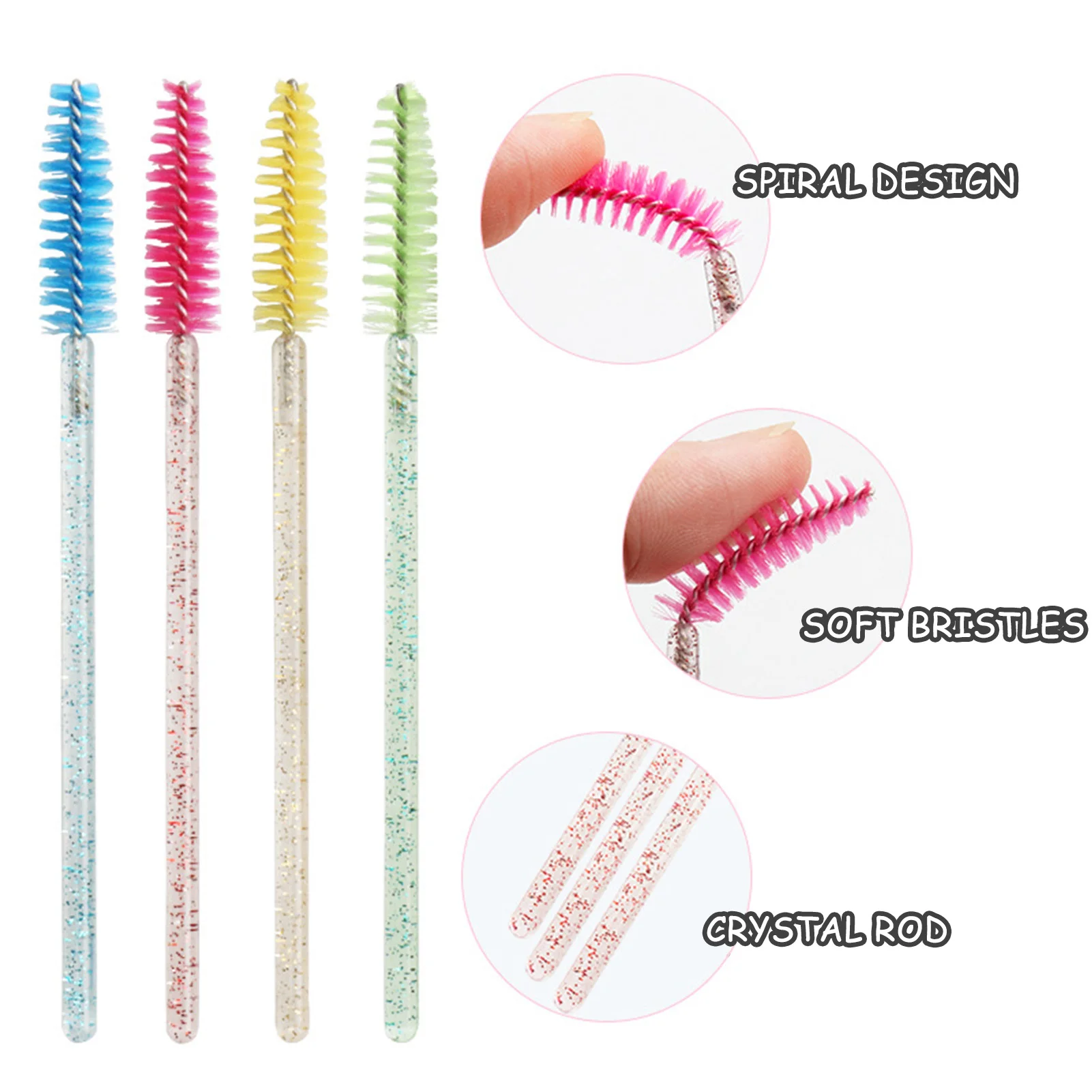 50 Stuks Kristal Wimpers Borstel Kam Wimpers Extensie Mascara Wands Make-Up Professionele Make-Up Schoonheid Tool