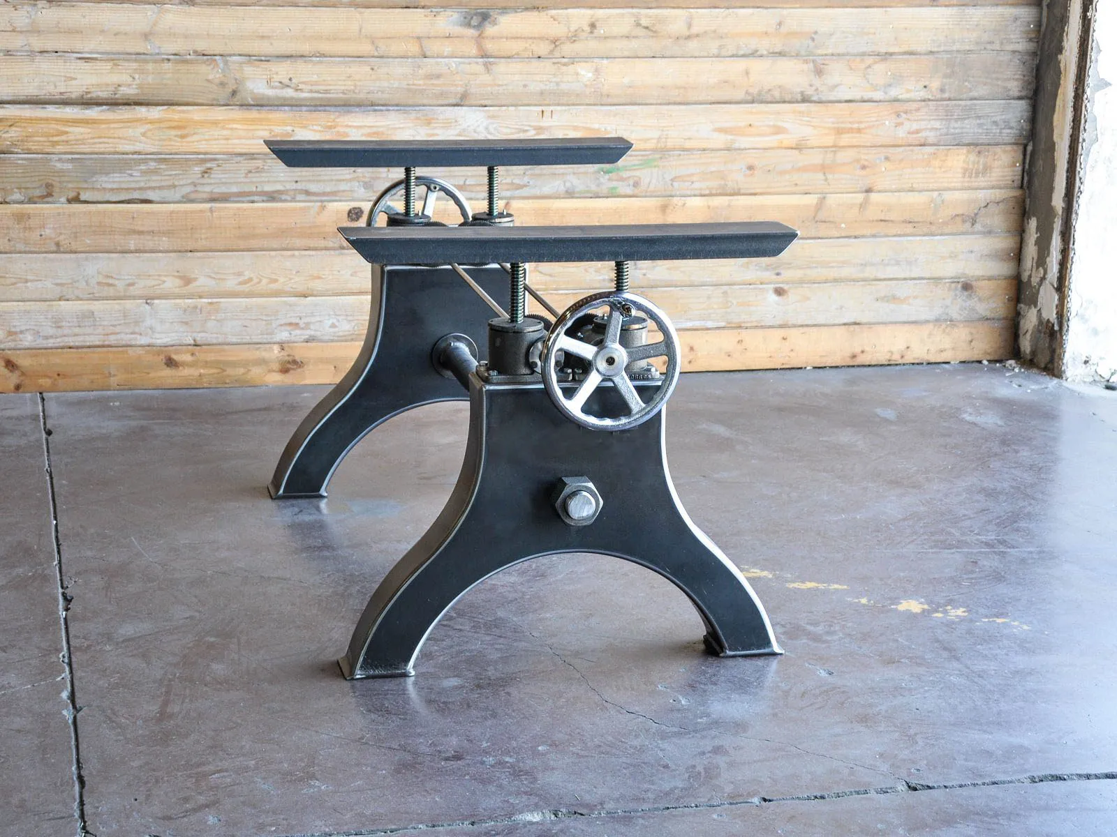 Rustic Heavy Duty Carbon Steel Height Adjustable Crank Table Base for Drafting Table