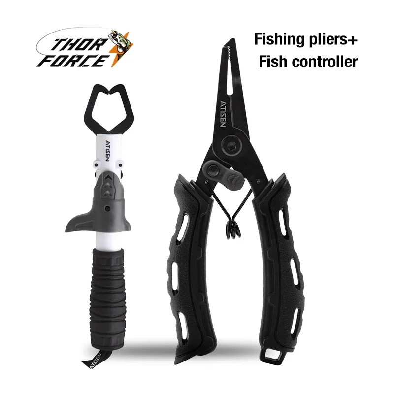 THORFORCE Fishing Lip Grabber Tool Fish Clip Control Tackle Stainless Steel Multifunctional Tool Accessories