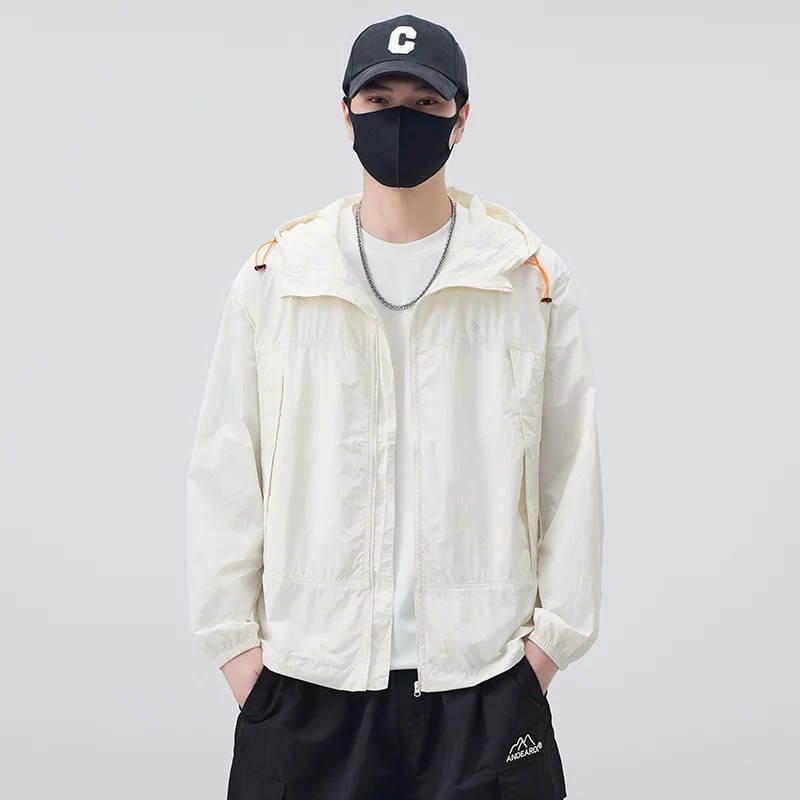 

Men's Faionable Lightweight Breathable Outdoor UV Protection Jaet Summer 2025 New Arrival Hooded Coat Thin Loose Fit