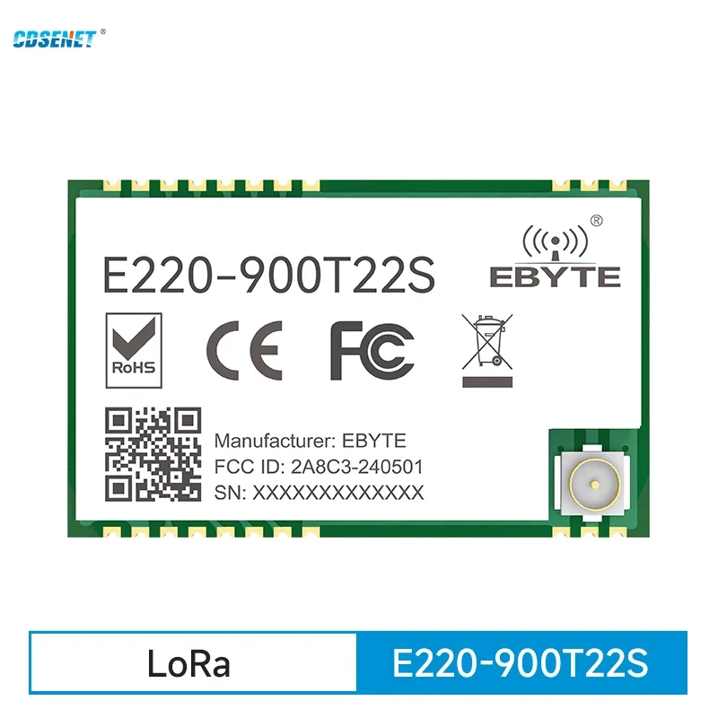 10pcs/lot LLCC68 LoRa 868MHz Module 915MHz 22dBm Long Range IPEX/Stamp Hole UART Wireless Transmitter Receiver E220-900T22S