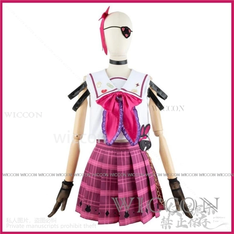 Anime Virtual YouTuber Maria Marionette Cosplay Costume NIJISANJI EN Marimari Wig JK Uniform Skirt Woman Sexy Party Lolita Suit