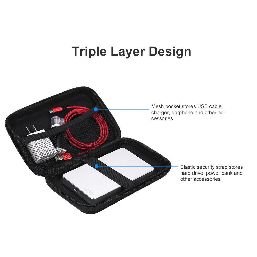 3.5 inch Hard Drive EVA Shockproof 2.5 inch Hard Drive Carrying Case Pouch Bag 2.5