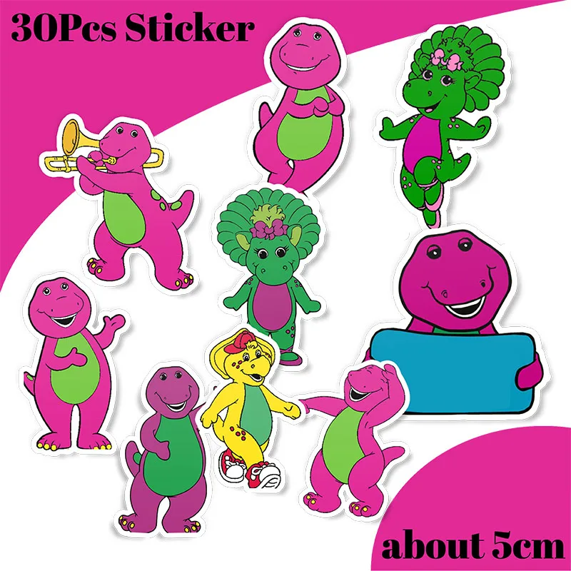 Barney Thema Geburtstags feier Dekorationen Kuchen Topper Geburtstag Tasse Serviette Platte Stroh wirbelt Aufkleber Kidsparty liefert Dekor – Detail 9