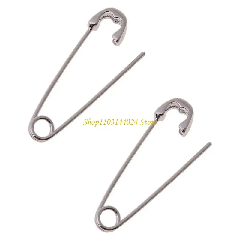 N5KE Exquisite Safety Pin Earrings Ear Threader Punk Rock Silver Simple Punk Small Pin Earrings Jewelry Gifts