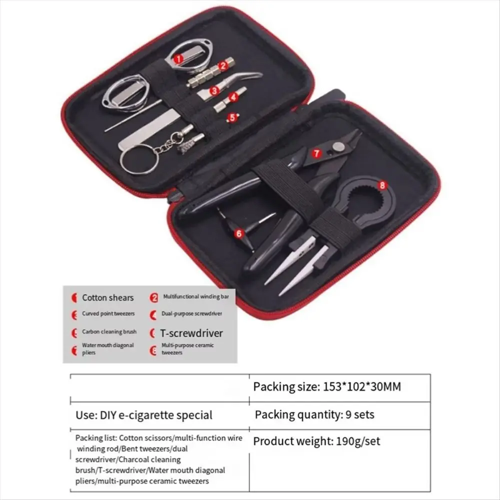 9Pcs/set 9 in 1 Artistic Repair Tool Kit Screwdriver Winding Rod Mobile Phone Repair Tools T-shaped Screwdriver Curved Tweezers