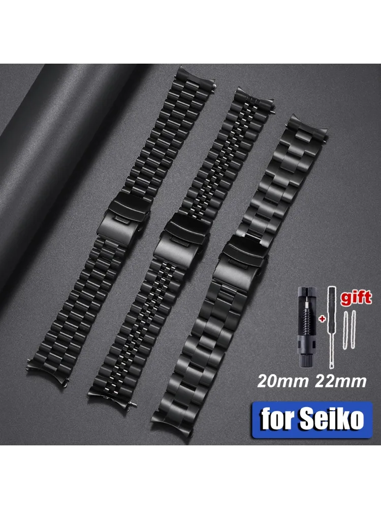 Jubilee-Armband für Oyster Curved End Herren-Sportuhren, passend für Seiko 5 SKX009/007, 20 mm, 22 mm, massives Edelstahl-Uhrenarmband, 18 mm