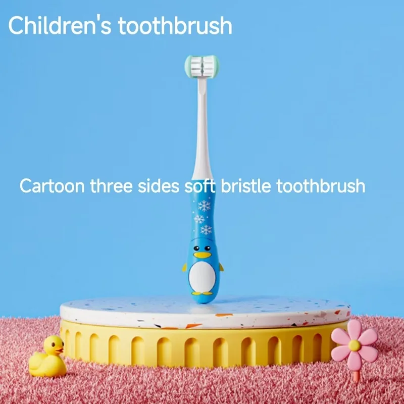 Cartoon U Shaped Three Sides Toothbrush For Kid Soft Bristles Premium Toothbrush Children Tongue Scraper Toothbrush 4-6Years old