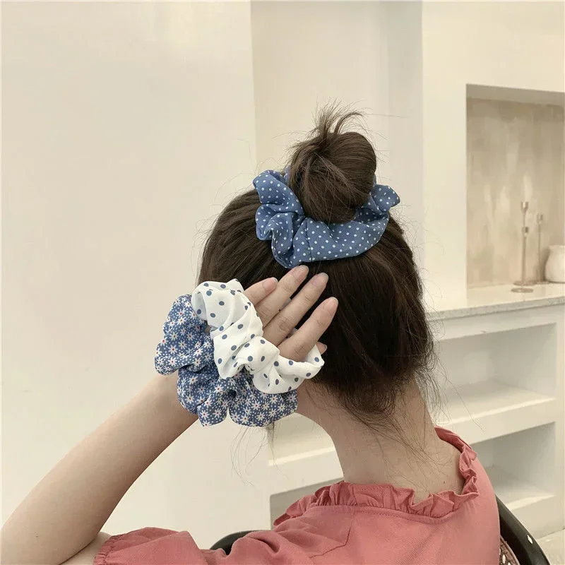 New Spring Summer Sweet Candy Colors Soft Fabric Chiffon Girls Women Elastic Hair Band Hair Ropes Hair Accessories Headwear