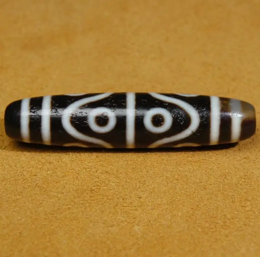 Ancient Tibetan DZI Beads Old Agate Double Stripe 8 Eye Totem Amulet Pendant GZI