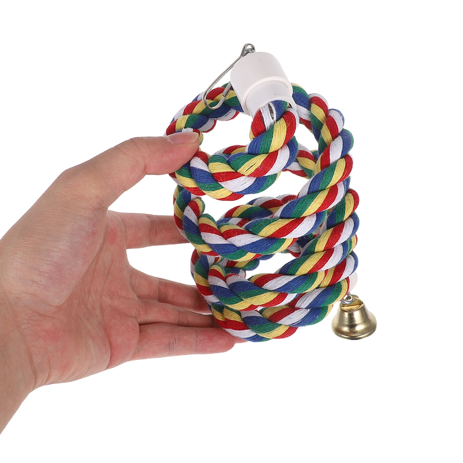 

Parrot Stand Rope: Soft Cotton Rope Perch for Bird Cage - Hanging Spiral Swing Climbing Foraging Enrichment - Pet Bird