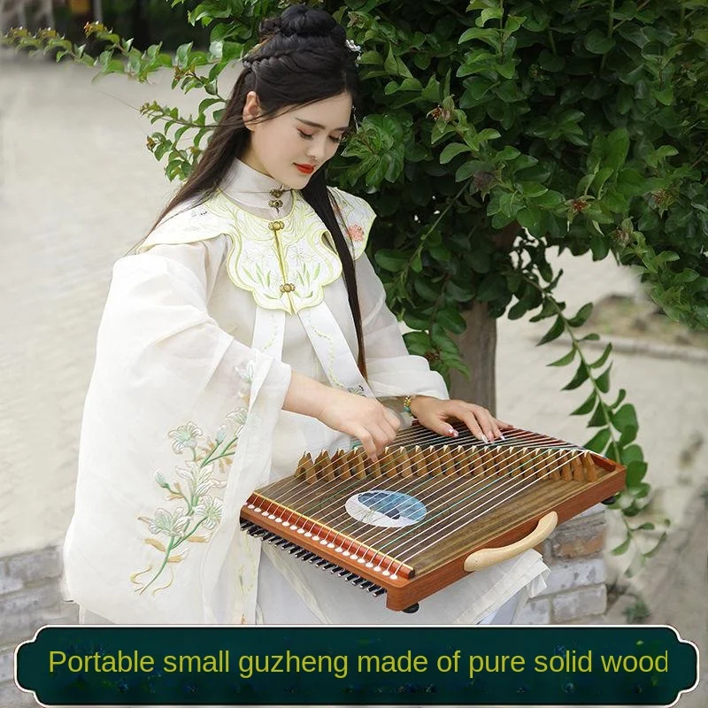 Guzheng Finger Training Tool 21 String Ebony Solid Wood Instrument Portable Beginner Professional Performance Mini Guzheng