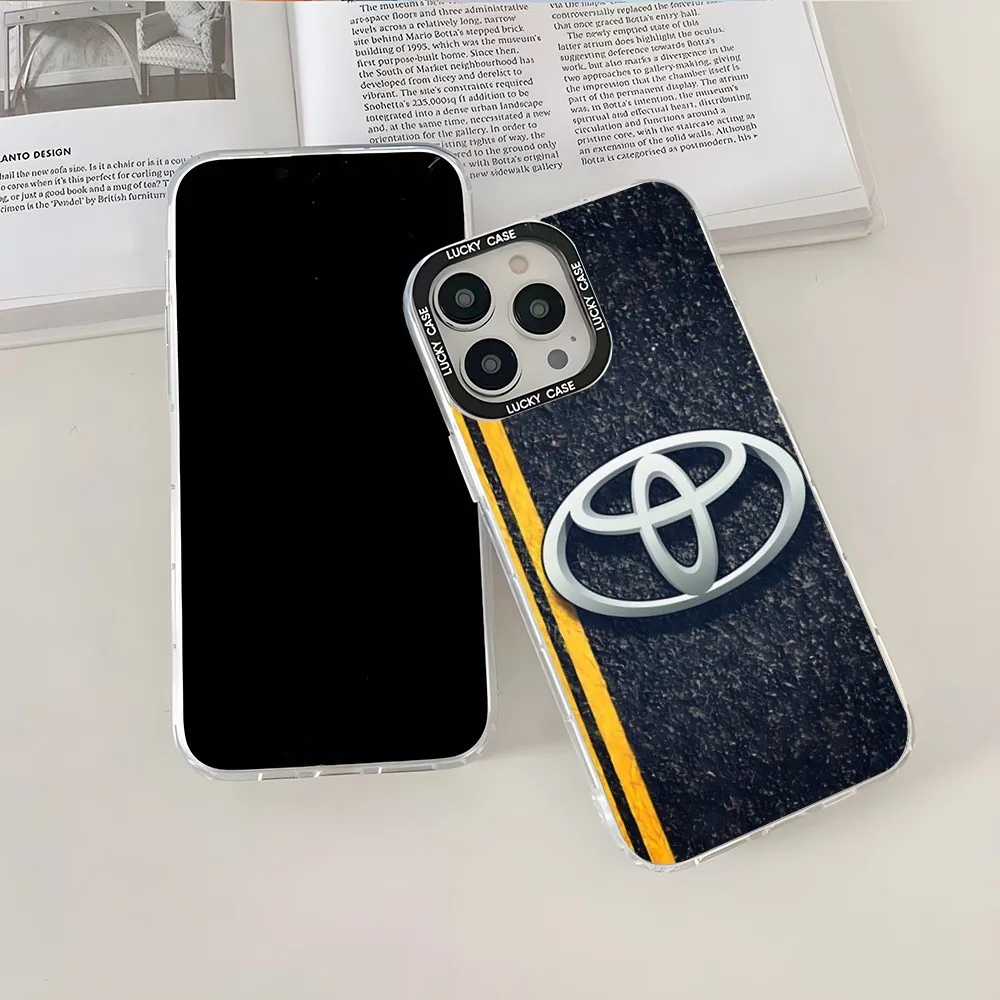 T-Toyota-Logo-Car Phone Case IMD Dazzle Colorful For Samsung A50 51 13 23 73 24 34 12 54 53 22 S 21 ULTRA Laser PC Cover