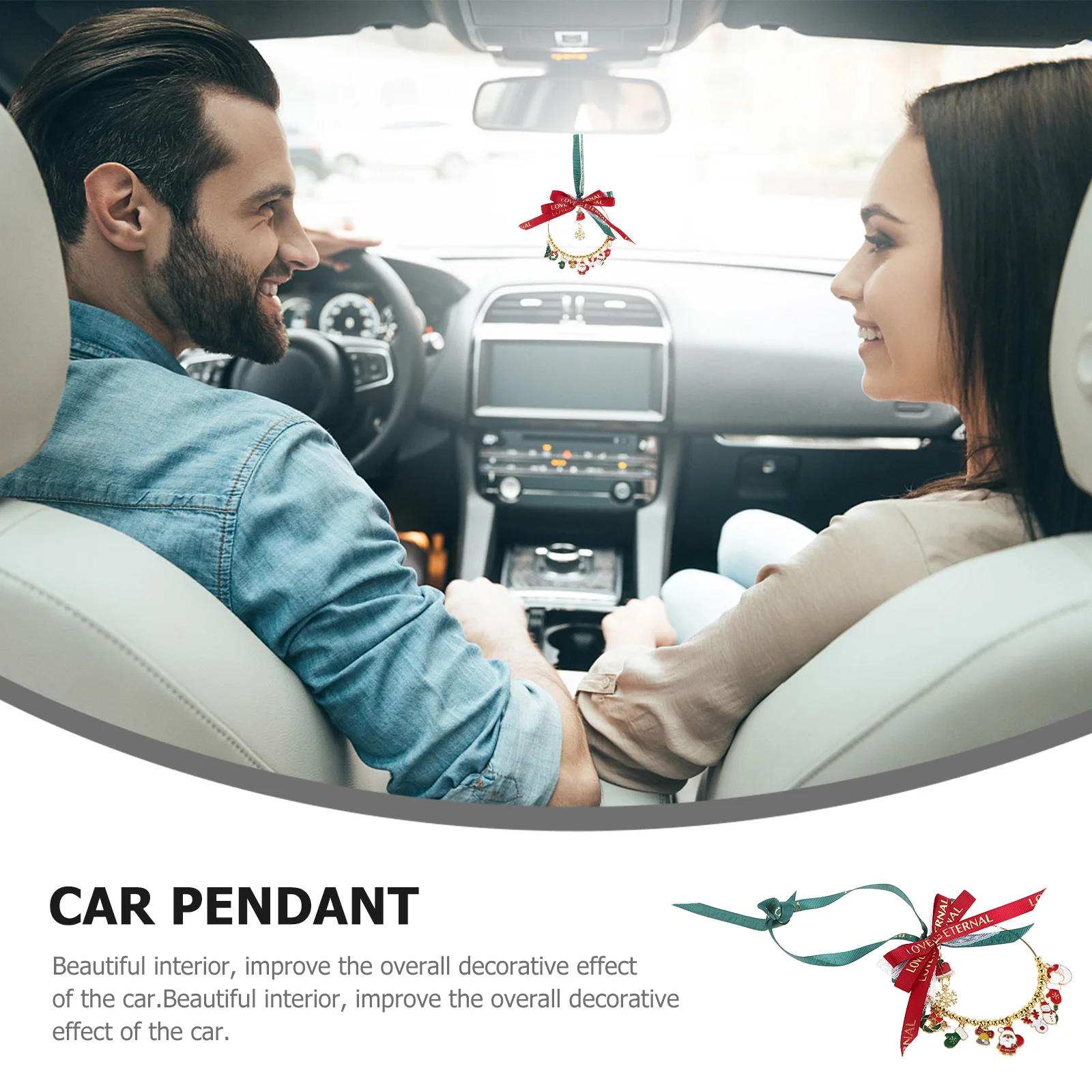 

Christmas Ornaments Car Mirror Hangers Pendant Hanging Charms Automobile Zinc Alloy Accessories