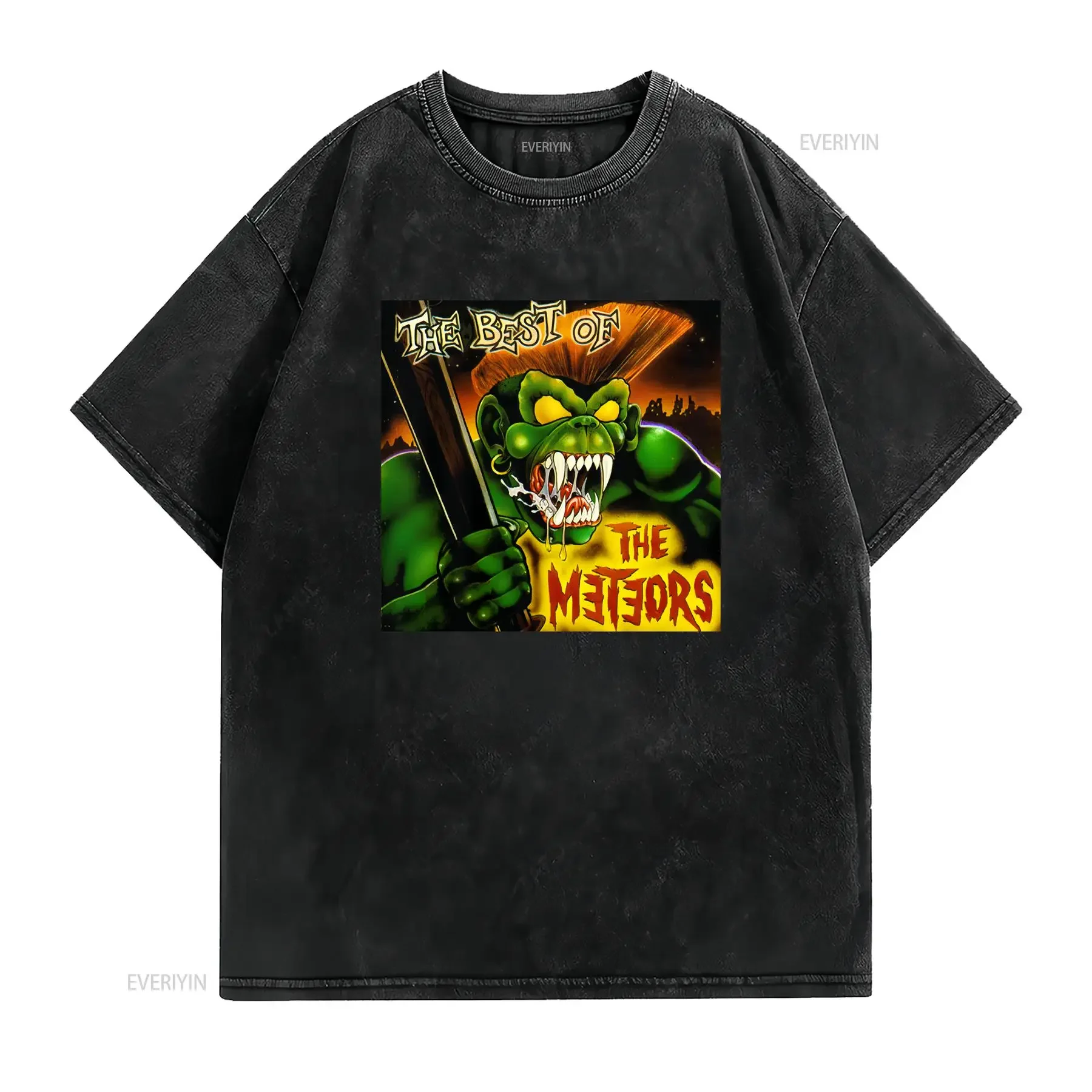 the best of Meteors band T shirt black All sizes S to 5Xl 1F797 vintage Washed homme Top For Everyday Wear Unisex Casual