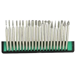 Tête de Bavure à Pointe de Diamant, Accessoires Dremel, Tige de Meulage, Épaisseur de 3mm, Ensemble de Polissage Carplissé, Mini Perceuse Montée, 20 Pièces