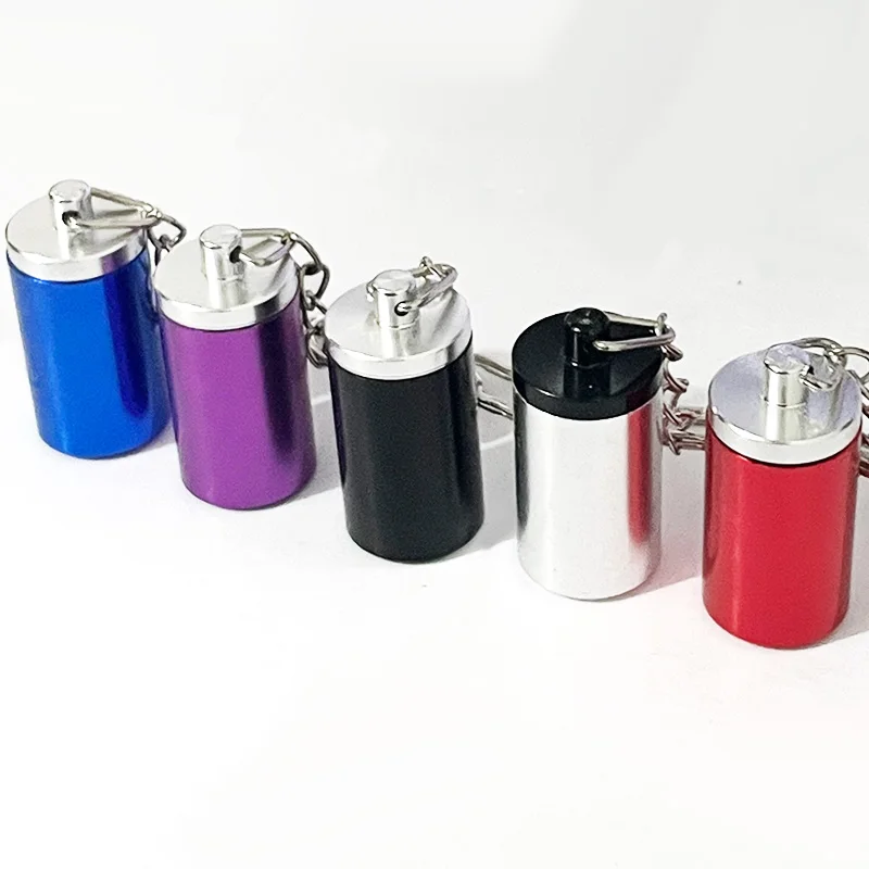 1pcsEmpty Metal Travel Pill Organizer Tablets Bottle Medicine DIY Refillable Jar Tea Aluminum Pot Organizer AluminumJar Pill Box