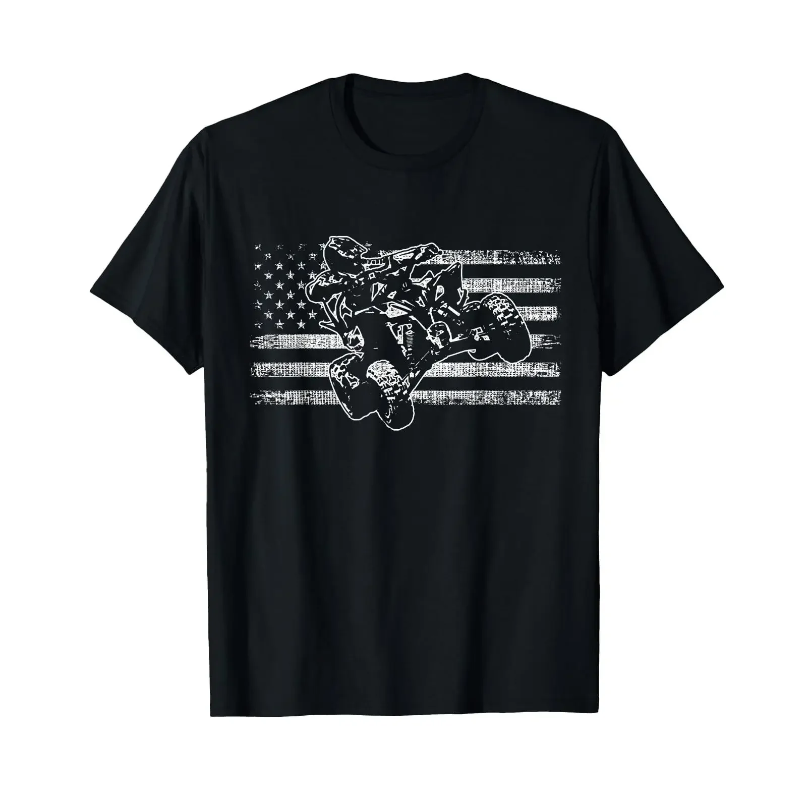 Quad T-Shirt für Herren, 4 Wheeler ATV 4x4 Quadrider Kleidung, Vintage, gewaschen, leicht dehnbar, Designerkleidung, stilvoll, weich, modisch