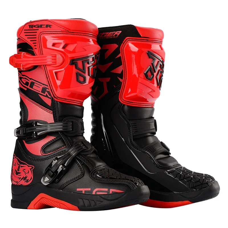 Original Children TIGER Motorcycle Boots ATV Downhill Off-Road Botas Racing Riding Soft Sole Youngster Motocross Boots For Kids