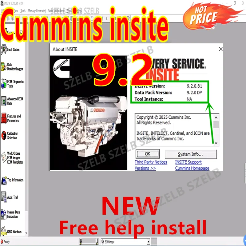 2025 Newest Cummins Insite 9.2 Cummins Calterm 5.16 Software Pro Fault Code Engine Tests for CMS Electronic Service Diagnostic