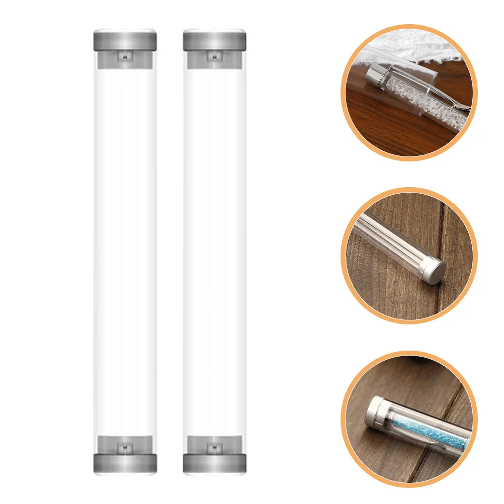 

6Pcs Gift Pen Box Empty Transparent Pen Case Holder for Pens Pencils Office School Supplies Compact Cylinder Plastic Storage