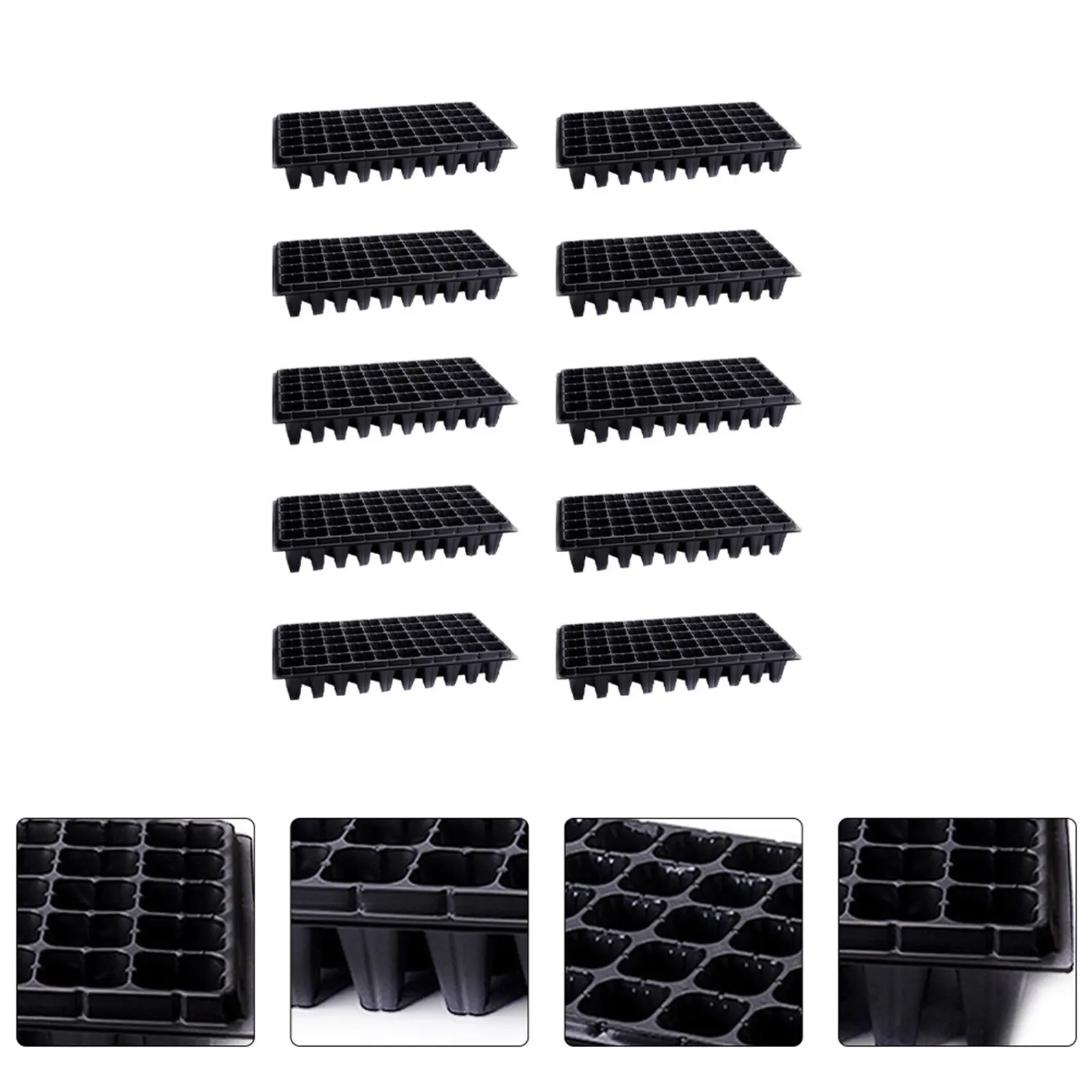 

10Pcs Seedling Tray Propagators 50 Cell Starter Planters Reusable Germination Trays for Flowers Vegetables Indoor Garden Growing
