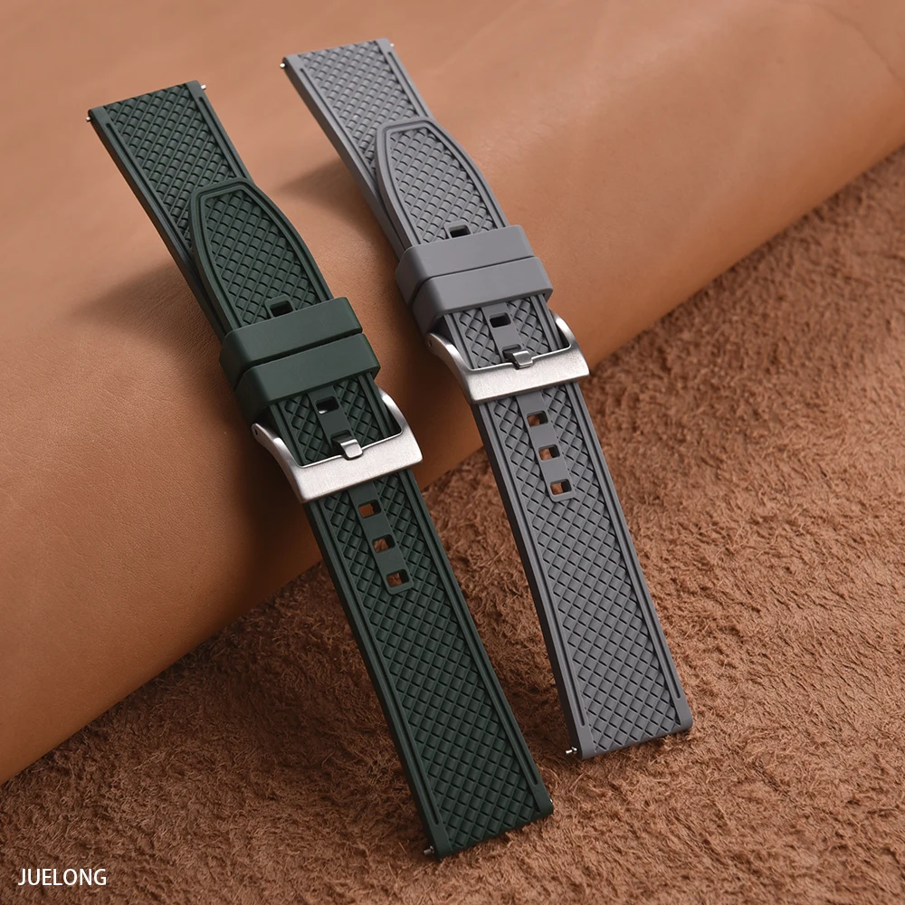2025 NewFKM سوار ساعة مطاطي 18 ملم/20 ملم/22 ملم/24 ملم | حزام غوص سريع التحرير مقاوم للماء ومضاد للحساسية لـ Seiko/Citizen/Garmin #4