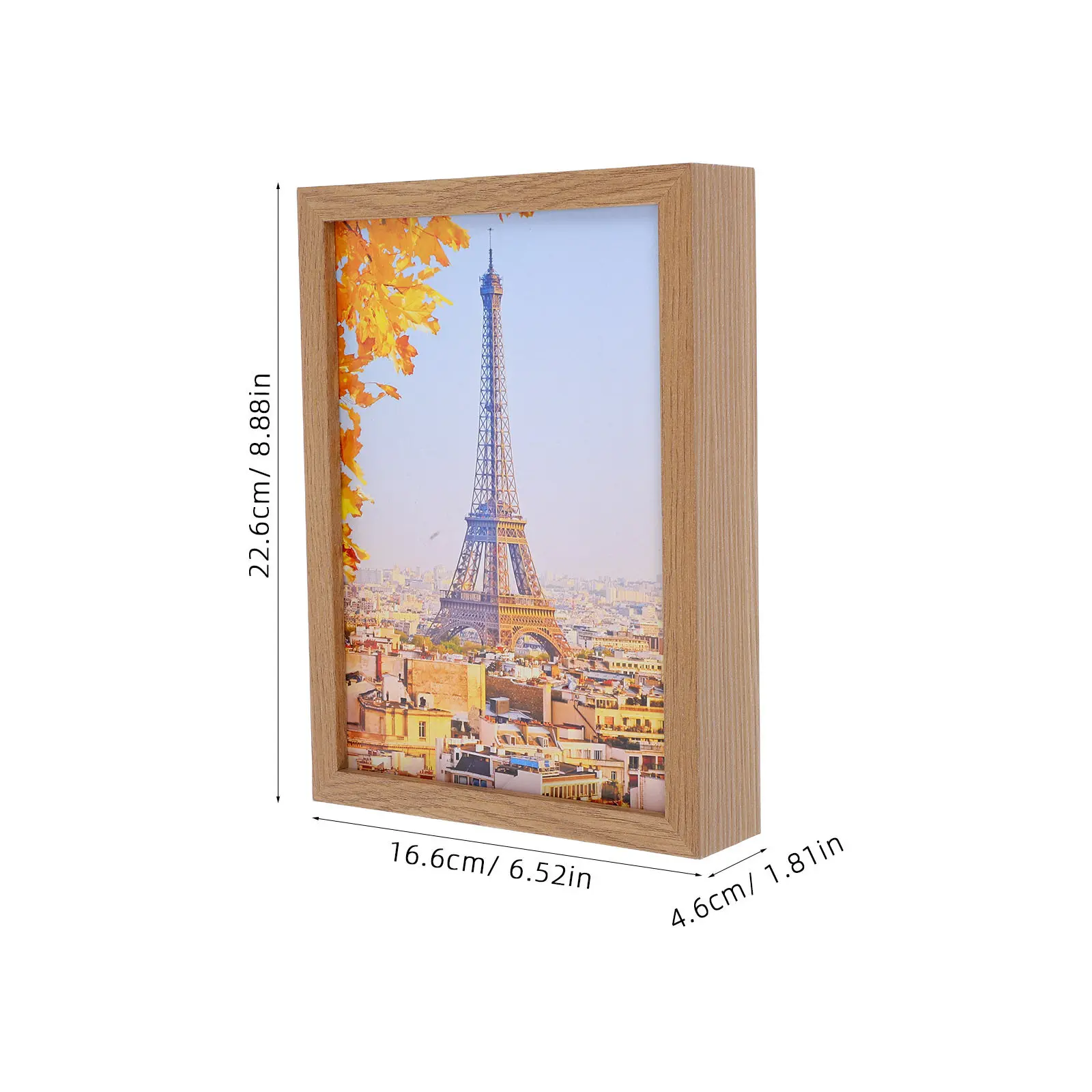 Mini Wooden Photo Frame Safe Box Hidden Storage Compartment for Cash Jewelry Keepsakes Home Office Travel Memory Decor Organizer